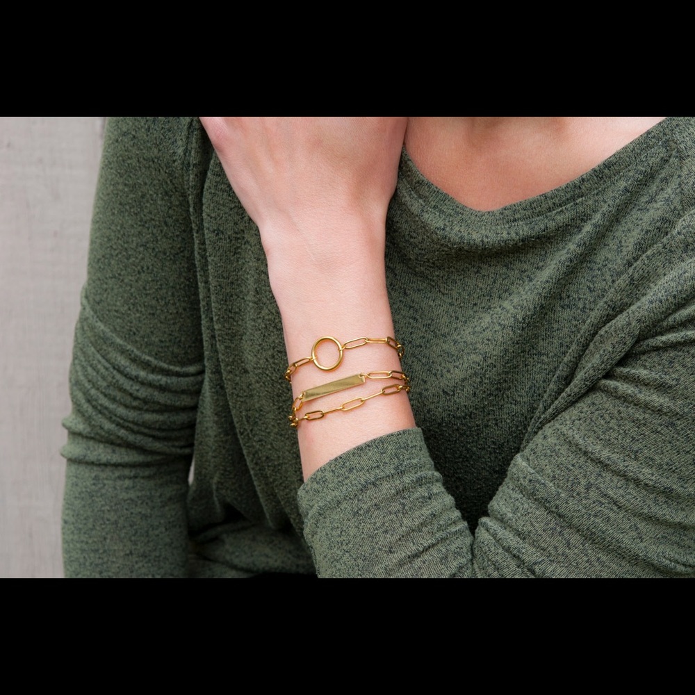 14K Gold fill paperclip link bracelets